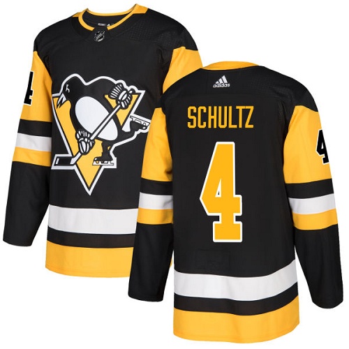 Adidas Men Pittsburgh Penguins 4 Justin Schultz Black Home Authentic Stitched NHL Jersey